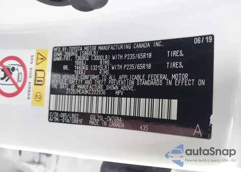 2019 Lexus Rx 350 from USA, damaged, VIN 2T2BZMCA9KC203936